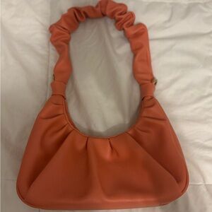 Stylish Orange Ruched Strap Shoulder Bag